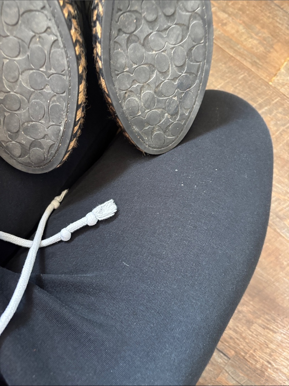 Coach Black Signature Mesh Espadrille Loafers - Picture 8 of 9